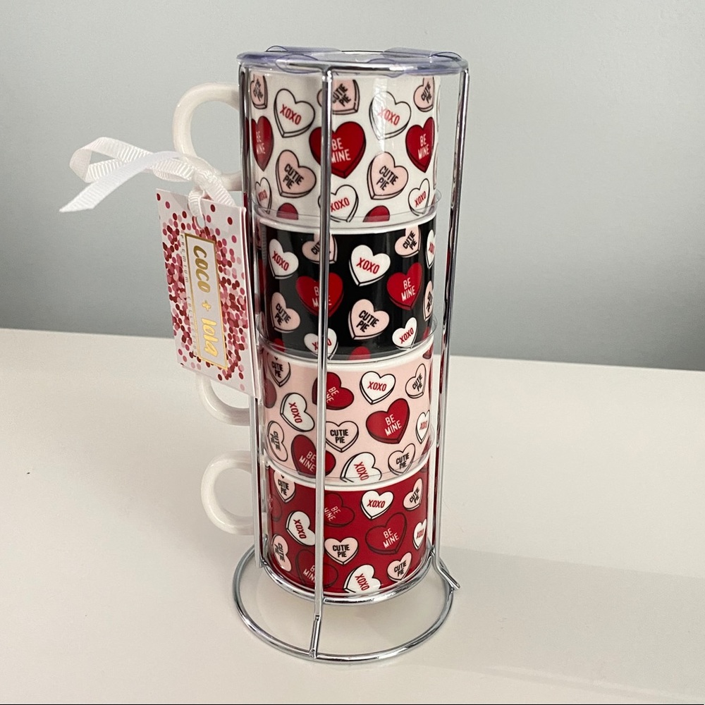 NWT Coco + Lola Espresso cups Set of 4 Hearts